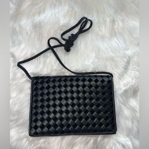 La Regale Black Satin Evening Bag/ Clutch